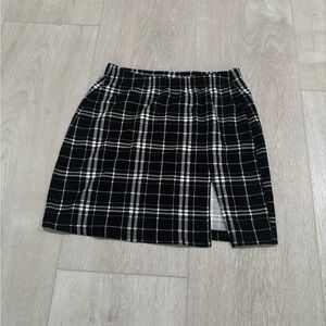 SHEIN Black and White Mini Pencil Skirt with Slit